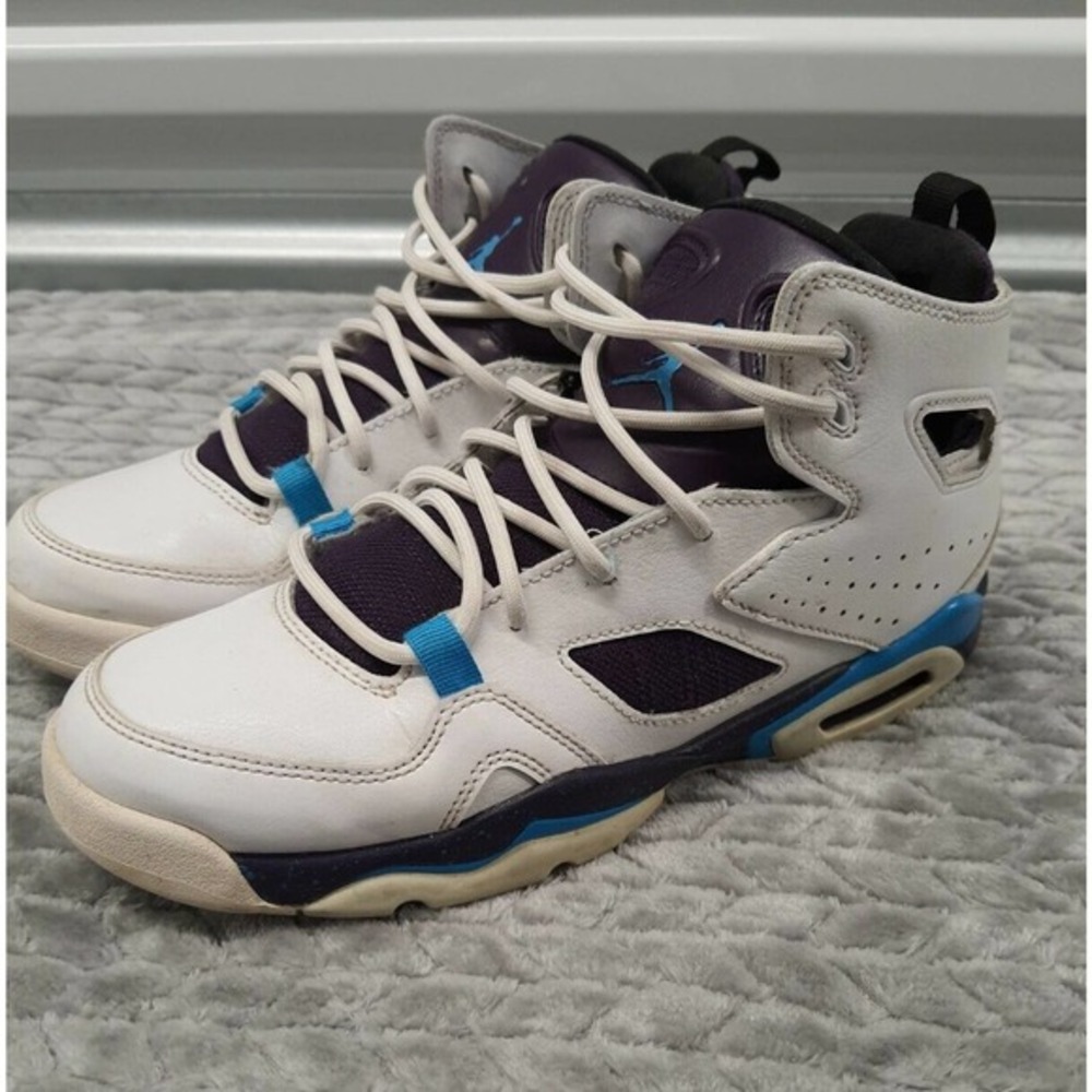 Jordan Fltclb 91 Shoes White/Blue/ Purple‎ 555472-105 Kid/Men Sz 6Y Women's 4.5